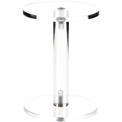 Plymor Clear Acrylic Round Barbell Pedestal Display Riser, 4.25" H x 4.5" D (3/16" thick) (12 Pack)