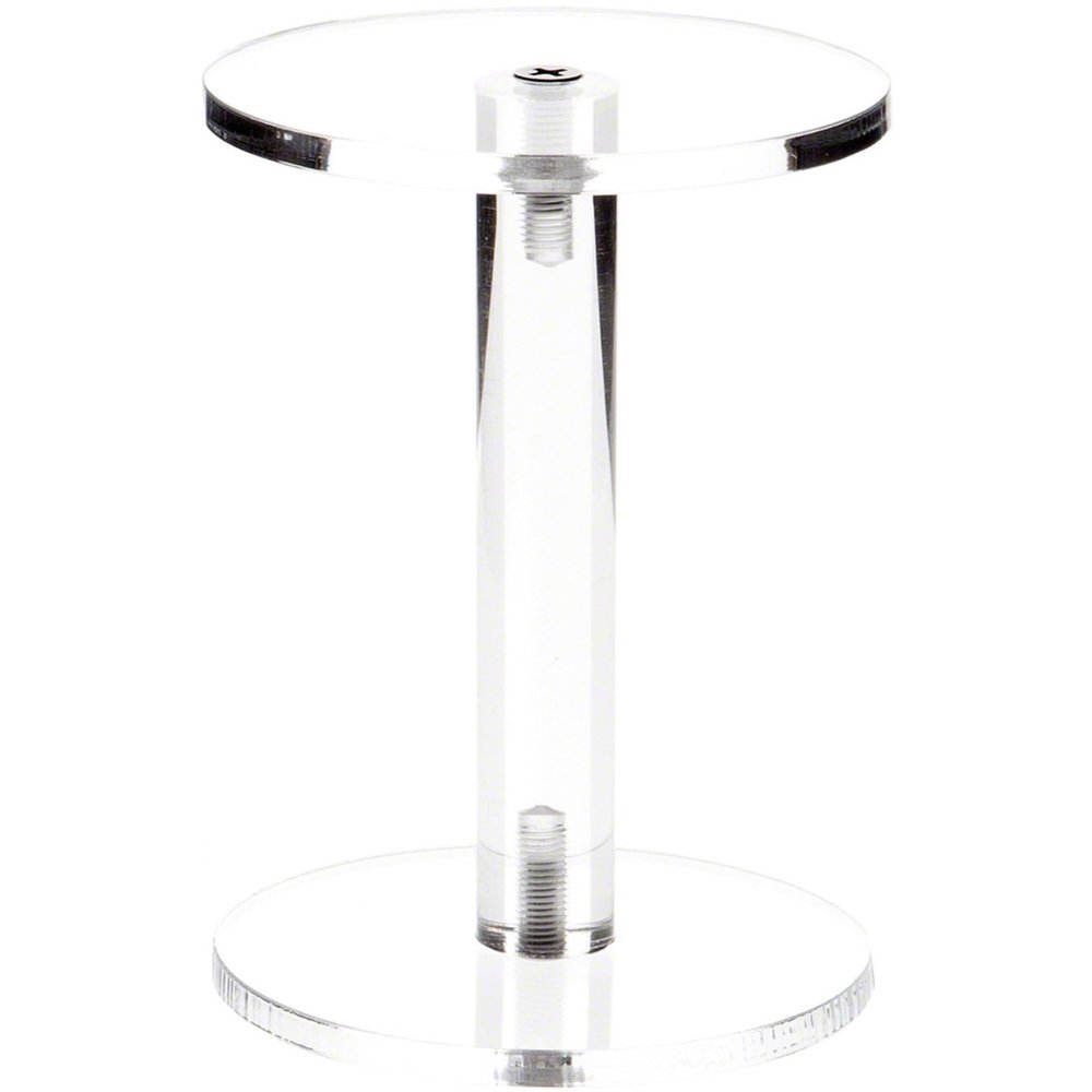 Plymor Clear Acrylic Round Barbell Pedestal Display Riser, 4.25" H x 4.5" D (3/16" thick) (12 Pack)