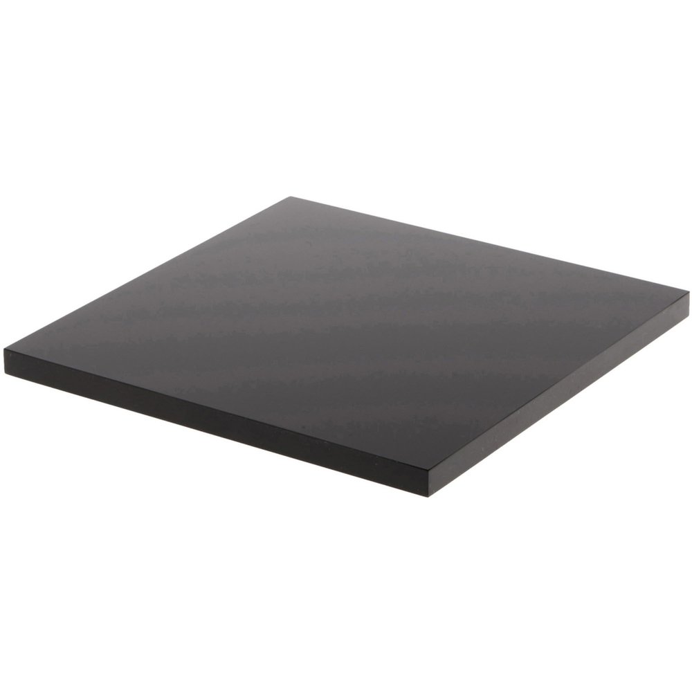 Plymor Black Square Acrylic Display Base, 6" W x 6" D x 0.375" H, Pack of 3