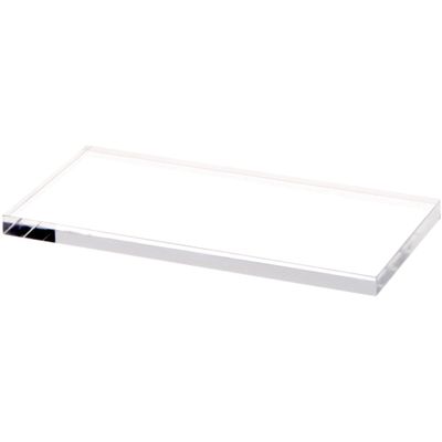 Plymor 6" W x 3" D x 0.375" H Clear Rectangular Display Base (2 Pack)