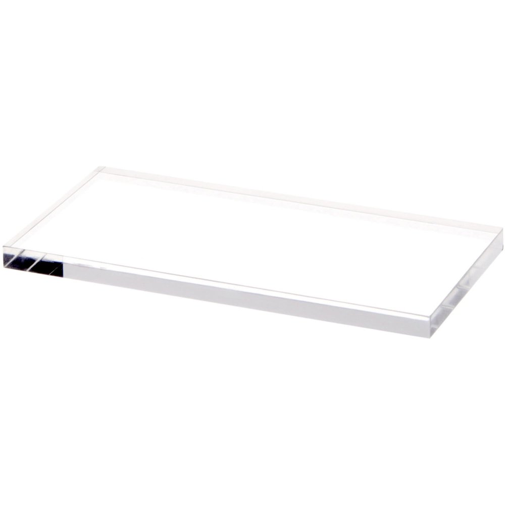 Plymor 6" W x 3" D x 0.375" H Clear Rectangular Display Base (2 Pack)