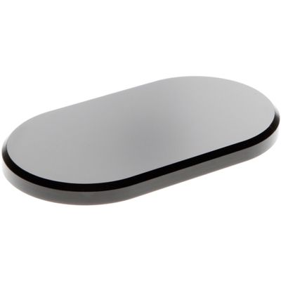 Plymor Black Acrylic Oval Beveled Display Base, 7" W x 4" D x 0.5" H, Pack of 3