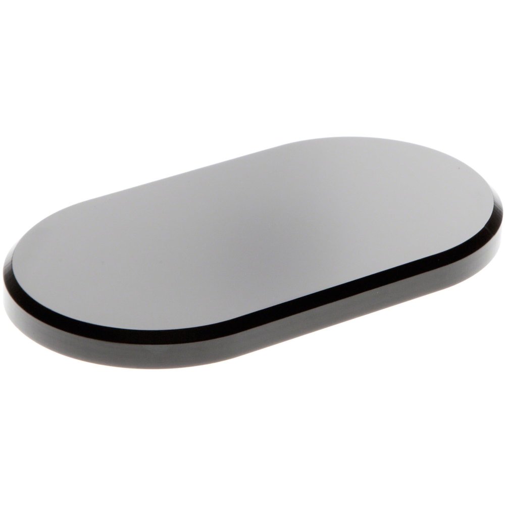 Plymor Black Acrylic Oval Beveled Display Base, 7" W x 4" D x 0.5" H, Pack of 3
