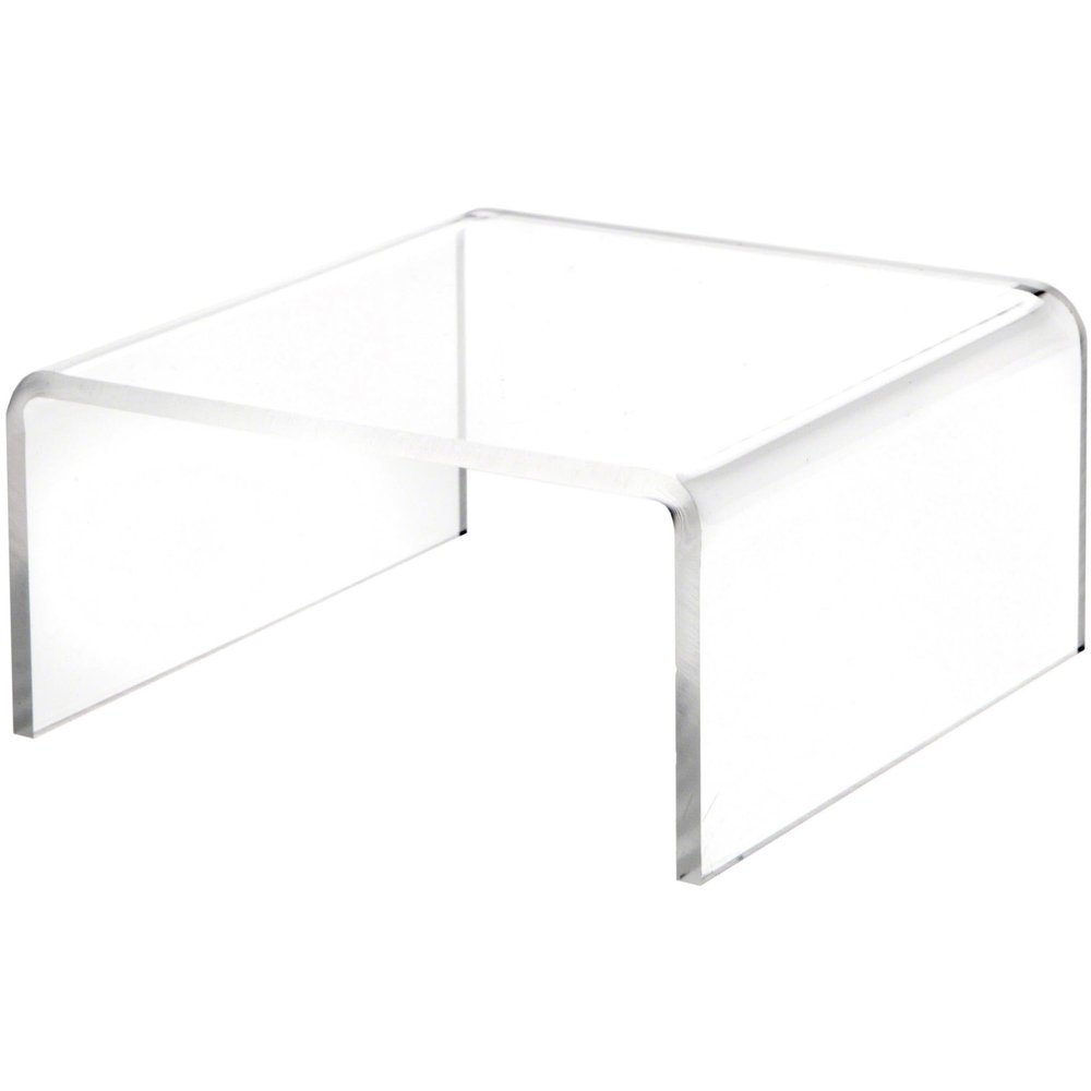 Plymor Clear Acrylic Short Square Display Riser, 2.5" H x 5" W x 5" D (3/16" thick) (12 Pack)