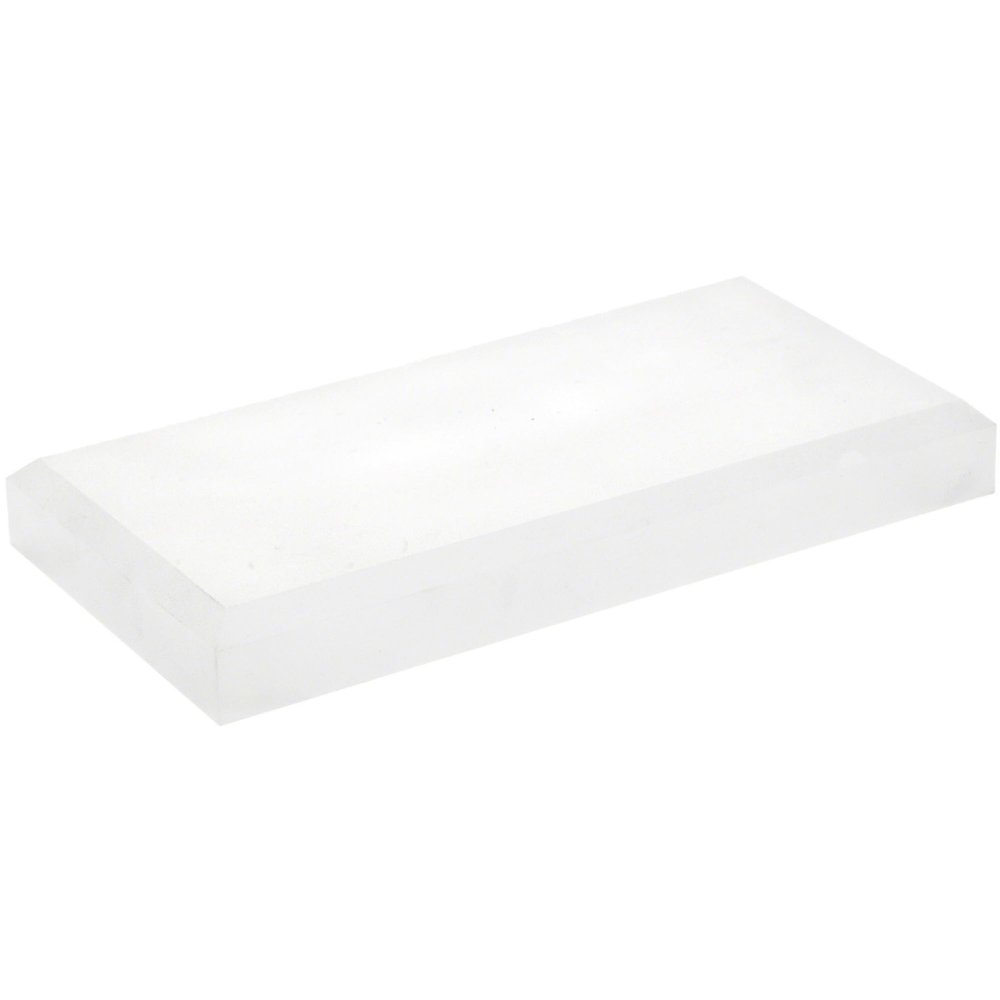 Plymor Frosted Acrylic Rectangular Beveled Display Base, 6" W x 3" D x 0.75" H, Pack of 2