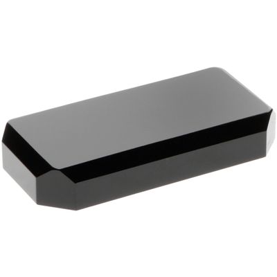 Plymor Black Acrylic Beveled Corner-Cut Rectangular Display Base, 4" W x 2" D x 0.75" H, Pack of 2