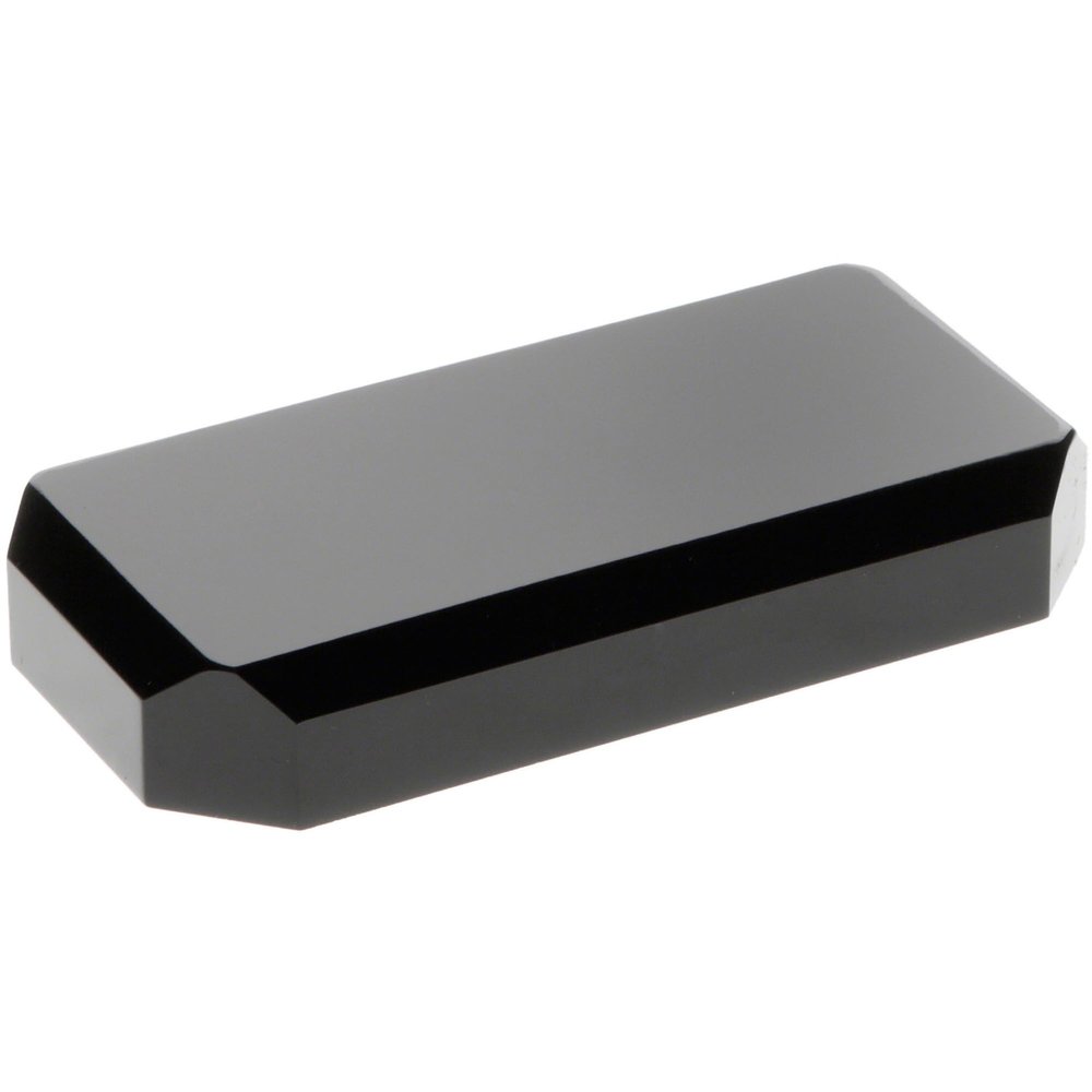 Plymor Black Acrylic Beveled Corner-Cut Rectangular Display Base, 4" W x 2" D x 0.75" H, Pack of 2