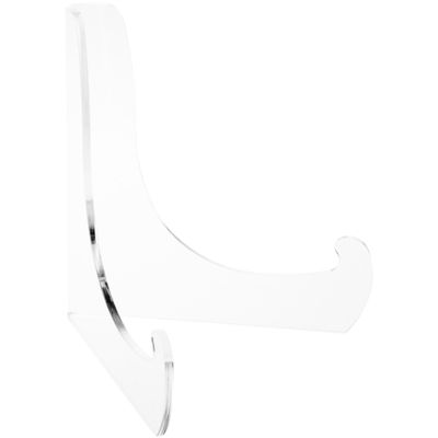 Plymor Clear Acrylic 60-Degree Angle Easel With Deep Support Ledges, 9" H x 9" W x 7.25" D (6 Pack)