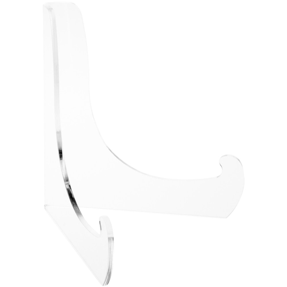 Plymor Clear Acrylic 60-Degree Angle Easel With Deep Support Ledges, 9" H x 9" W x 7.25" D (6 Pack)