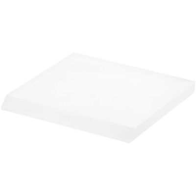 Plymor Frosted Acrylic Square Display Base (Angled-Front for Label), 4" W x 4" D x 0.375" H, Pack of 3