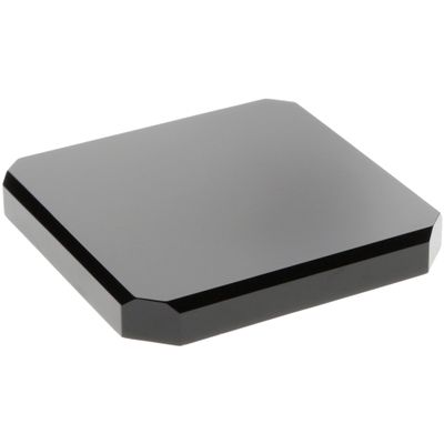 Plymor Black Acrylic Beveled Corner-Cut Display Base, 5" W x 5" D x 0.75" H, Pack of 2