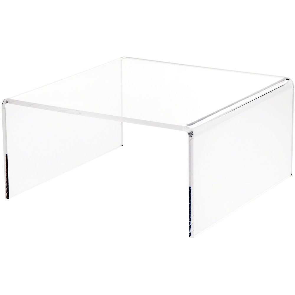 Plymor Clear Acrylic Short Square Display Riser, 4.5" H x 9" W x 9" D (1/4" thick) (6 Pack)