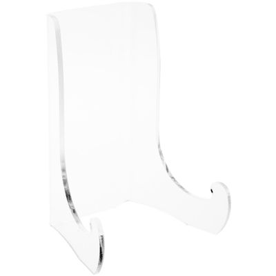 Plymor Clear Acrylic Flat Back Easel with Shallow Support Ledges, 7.5" H x 5.375" W x 4.25" D (6 Pack)