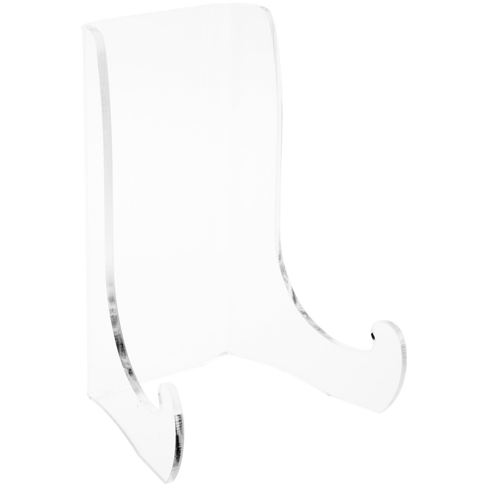 Plymor Clear Acrylic Flat Back Easel with Shallow Support Ledges, 7.5" H x 5.375" W x 4.25" D (6 Pack)