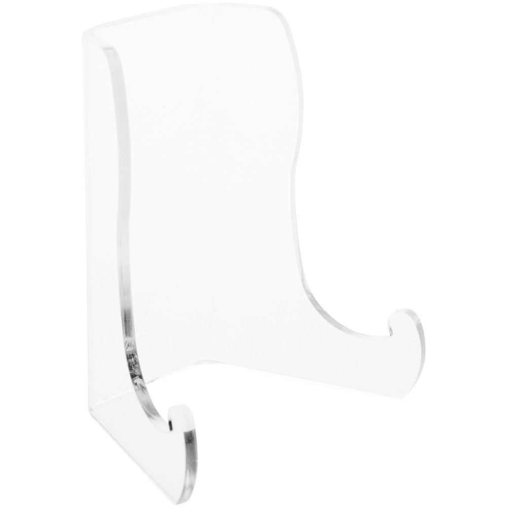 Plymor Clear Acrylic Small Flat Back Easel with Shallow Support Ledges, 3" H x 2.5" W x 2" D (24 Pack)