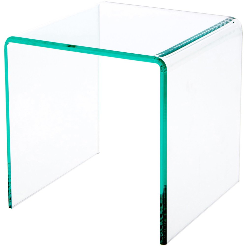 Plymor Clear Acrylic Green Glass-Look Beveled Edge Display Riser, 7" x 7" x 7" (1/4" Thick) (3 Pack)