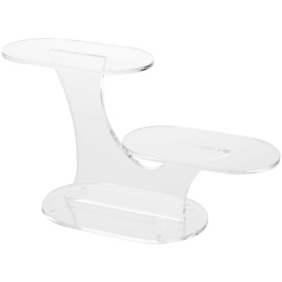 Plymor Clear Acrylic Oval 2-Item Display Riser, 7.5" H x 13.5" W x 5" D (2 Pack)