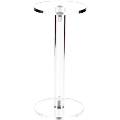 Plymor Clear Acrylic Round Barbell Pedestal Display Riser, 6.375" H x 3" D (3/16" thick) (12 Pack)