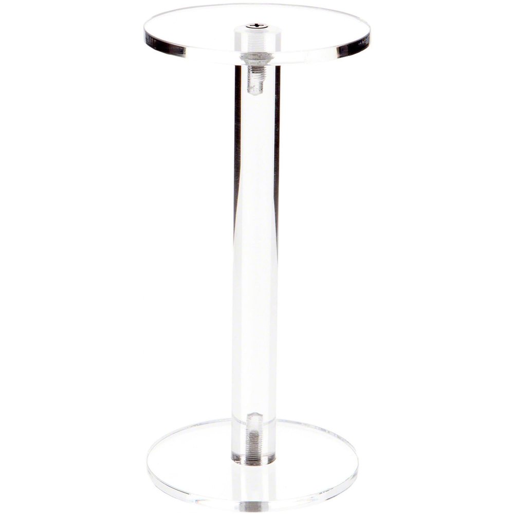 Plymor Clear Acrylic Round Barbell Pedestal Display Riser, 6.375" H x 3" D (3/16" thick) (12 Pack)