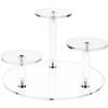 Plymor Clear Acrylic Round 8" Base Riser with 3 Round 3" Display Pedestals, 5" High (2 Pack) view 1