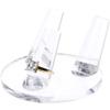 Plymor Clear Acrylic Ring Finger Display, Triple on Round Base, 3" W x 3" D x 1.75" H (6 Pack) view 2