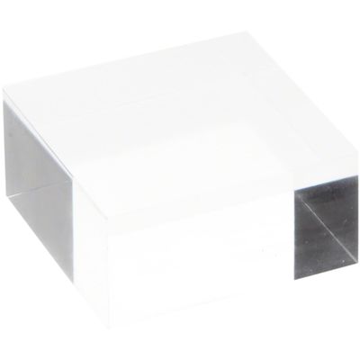 Plymor Clear Polished Acrylic Square Display Block, 1" H x 2" W x 2" D (2 Pack)