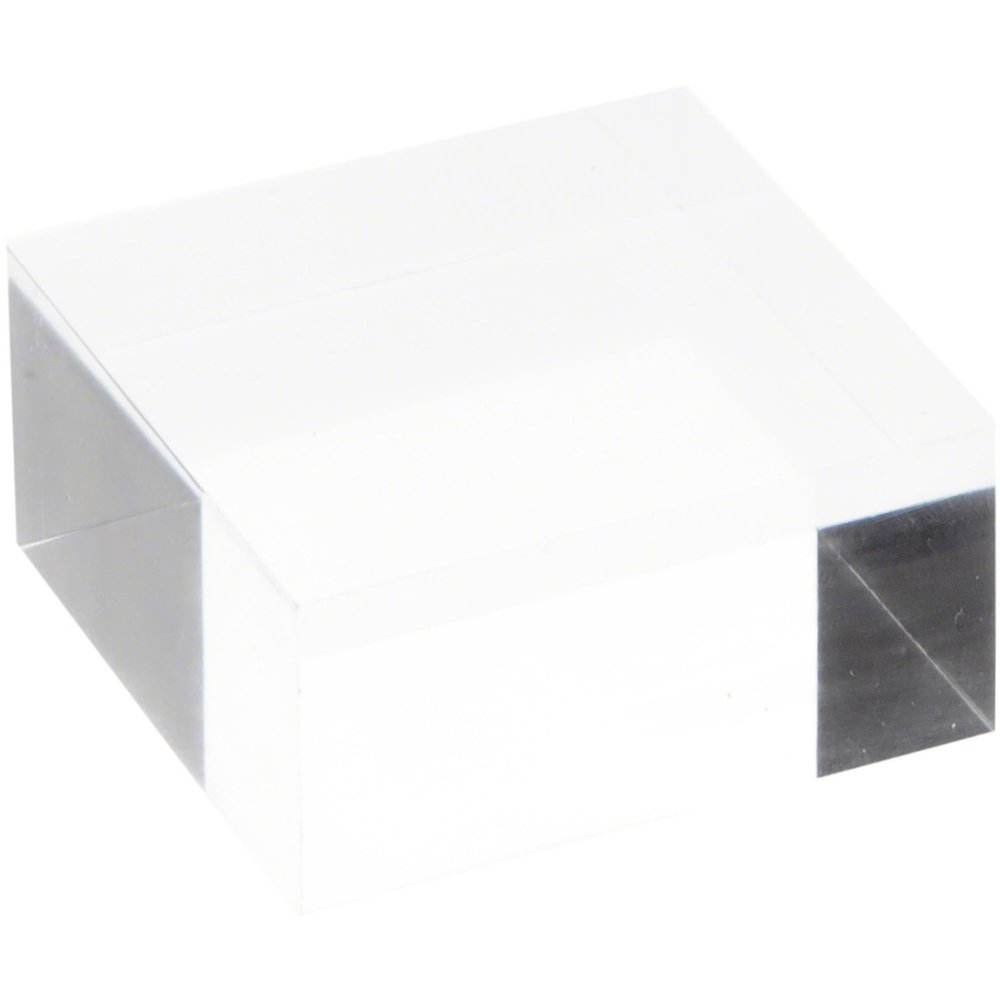 Plymor Clear Polished Acrylic Square Display Block, 1" H x 2" W x 2" D (2 Pack)