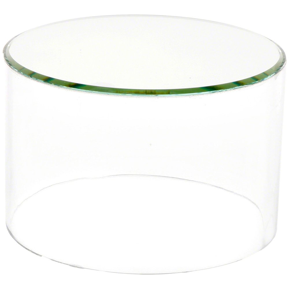 Plymor Clear Acrylic Cylinder Display Riser with Mirror Top, 4" H x 6" D (3 Pack)
