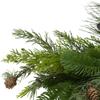 32" Brown and Green Artificial Pine Cone and Pine Needle Christmas Candle Holder view 3