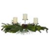 32" Brown and Green Artificial Pine Cone and Pine Needle Christmas Candle Holder view 4