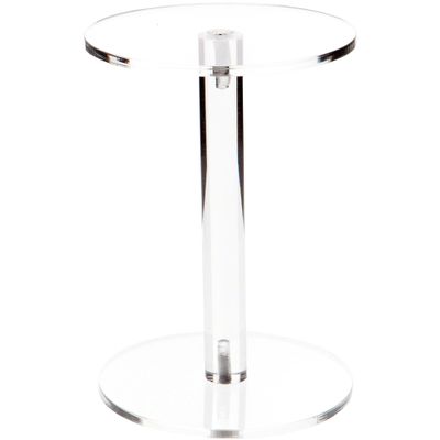 Plymor Clear Acrylic Round Barbell Pedestal Display Riser, 6.375" H x 4.5" D (3/16" thick) (12 Pack)