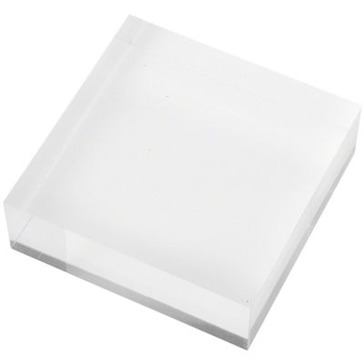 Plymor Clear Polished Acrylic Square Display Block, 1" H x 3" W x 3" D (2 Pack)