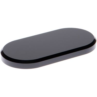 Plymor Black Acrylic Oval Beveled Display Base, 6" W x 3" D x 0.5" H, Pack of 2