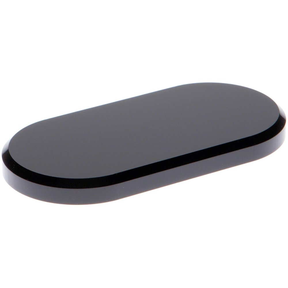 Plymor Black Acrylic Oval Beveled Display Base, 6" W x 3" D x 0.5" H, Pack of 2