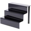Plymor Black Acrylic 3-Step Display Stairs, 7.75" H x 10" W x 8" D (3 Pack) view 1