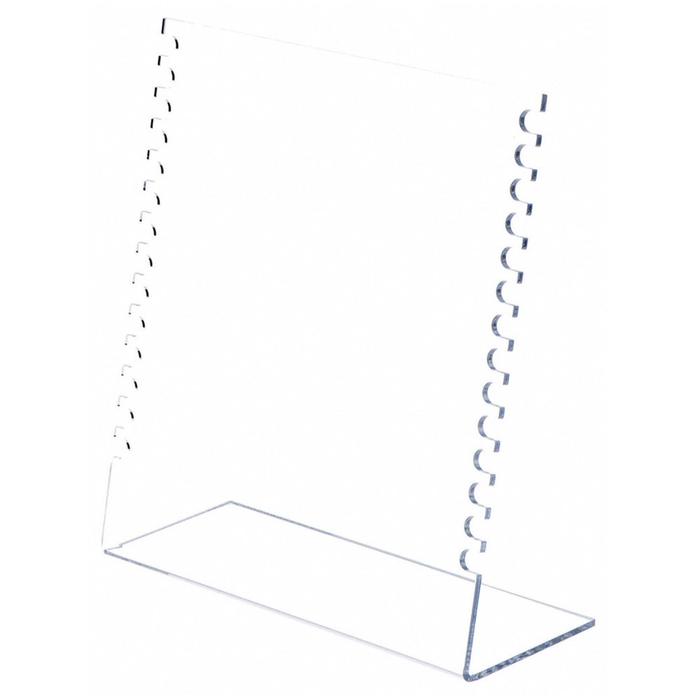 Plymor Clear Acrylic Necklace Display Stand with Side Hooks, 10.625" W x 4" D x 11.75" H (3 Pack)