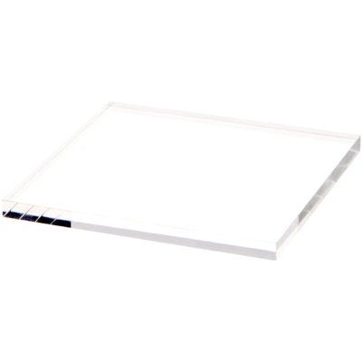 Plymor Clear Square Acrylic Display Base, 5" W x 5" D x 0.375" H, Pack of 2