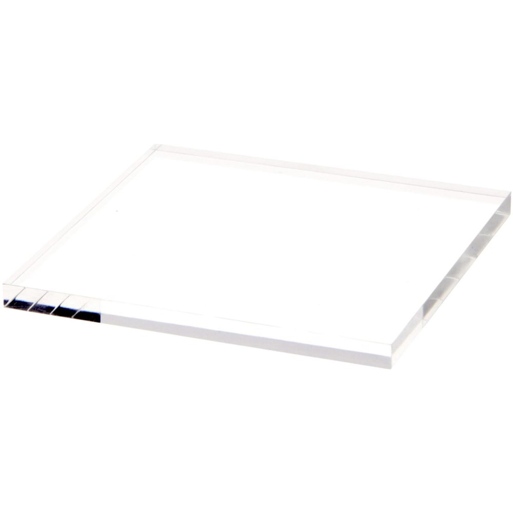 Plymor Clear Square Acrylic Display Base, 5" W x 5" D x 0.375" H, Pack of 2