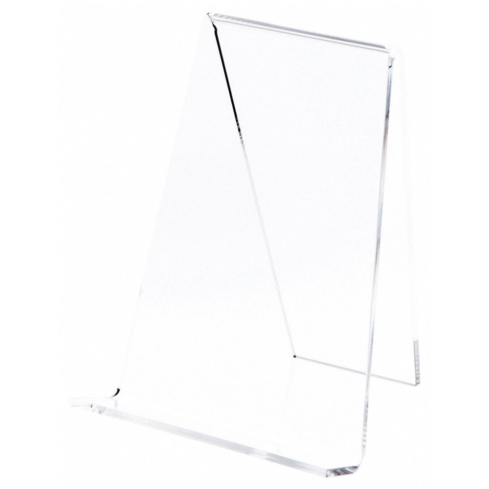 Plymor Clear Acrylic Book Easel with 1.125" Flat Ledge, 6" W x 5" D x 7.25" H (12 Pack)