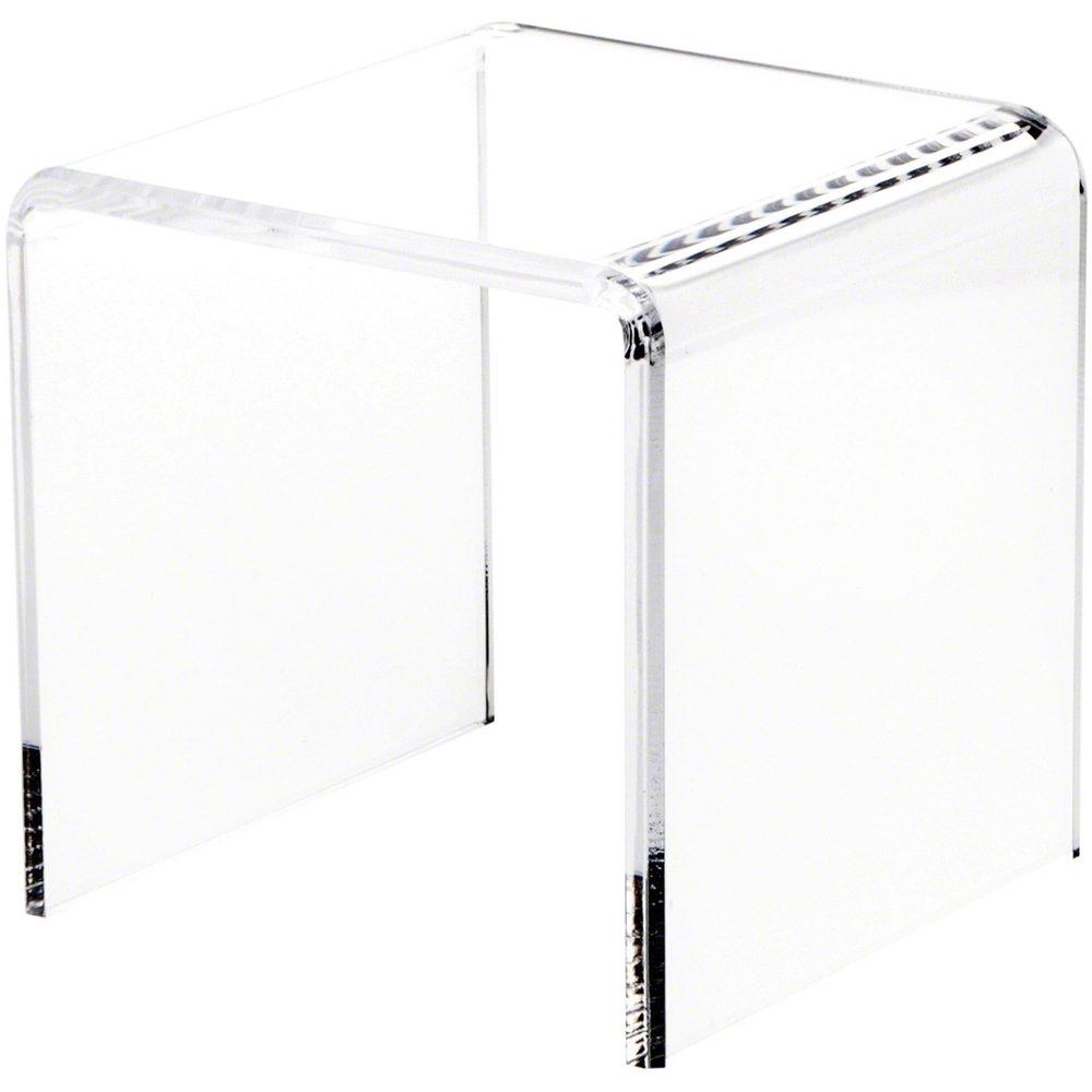Plymor Clear Acrylic Beveled Square Display Riser, 7" H x 7" W x 7" D (3/8" Thick) (3 Pack)