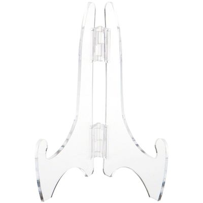 Plymor Clear Acrylic Adjustable Folding Display Easel, 9" H x 6" D (For 14" Plates) (6 Pack)