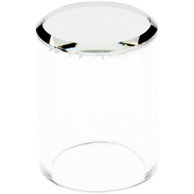 Plymor Clear Acrylic Cylinder Display Riser with Mirror Top, 2" H x 1.5" D (12 Pack)