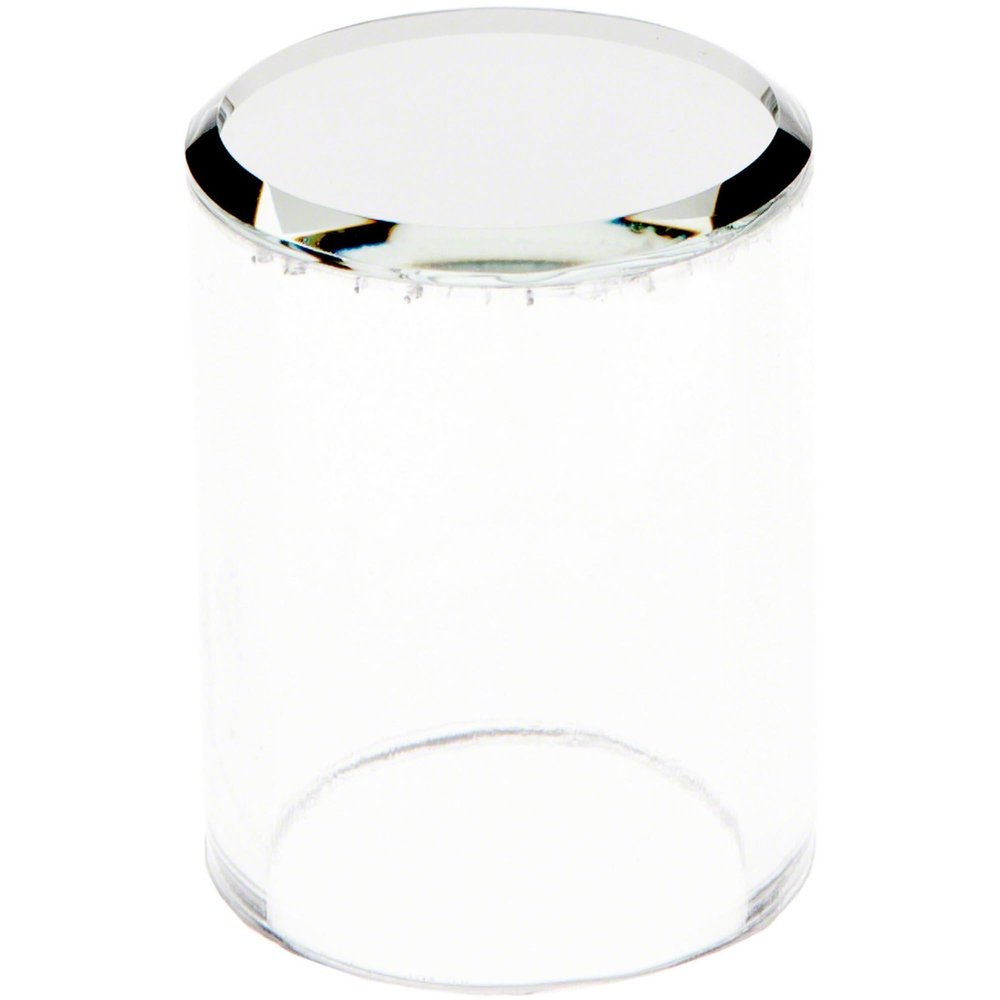 Plymor Clear Acrylic Cylinder Display Riser with Mirror Top, 2" H x 1.5" D (12 Pack)