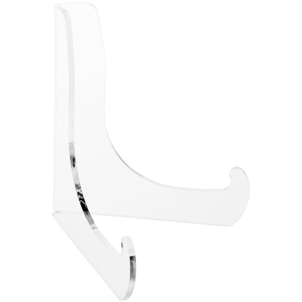 Plymor Clear Acrylic 60-Degree Angle Easel With Deep Support Ledges, 4.5" H x 4.5" W x 3.5" D (24 Pack)