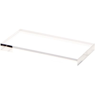 Plymor Clear Rectangular Acrylic Display Base, 4" W x 2" D x 0.375" H, Pack of 6