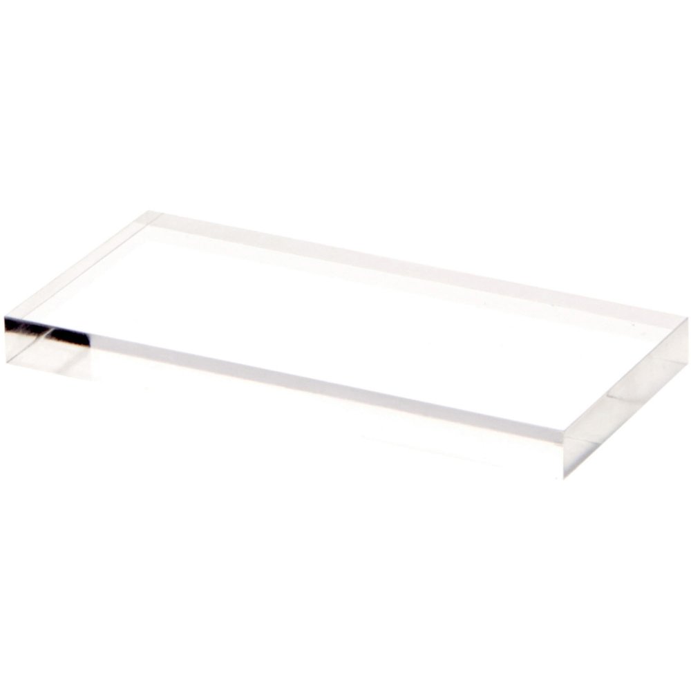 Plymor Clear Rectangular Acrylic Display Base, 4" W x 2" D x 0.375" H, Pack of 6