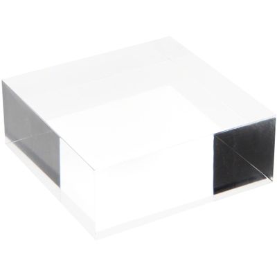 Plymor Clear Polished Acrylic Square Display Block, 1.5" H x 4" W x 4" D (3 Pack)