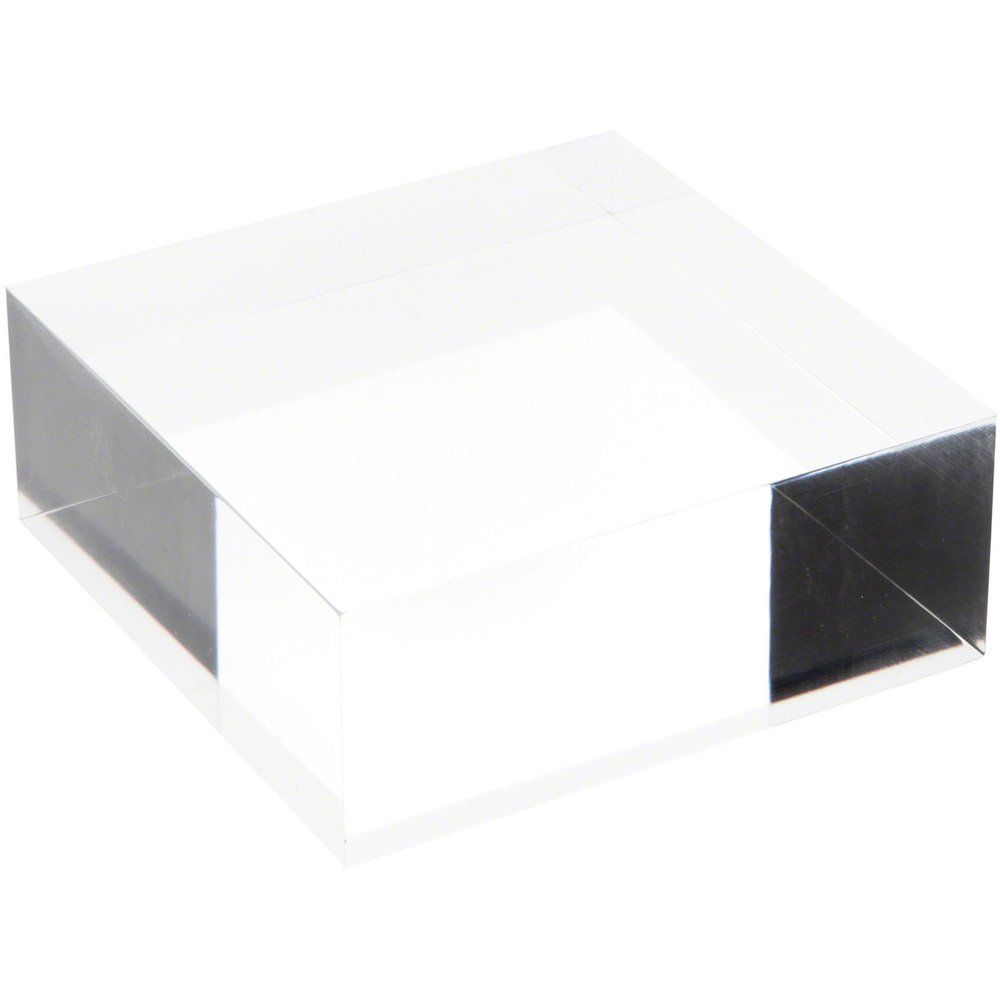 Plymor Clear Polished Acrylic Square Display Block, 1.5" H x 4" W x 4" D (3 Pack)