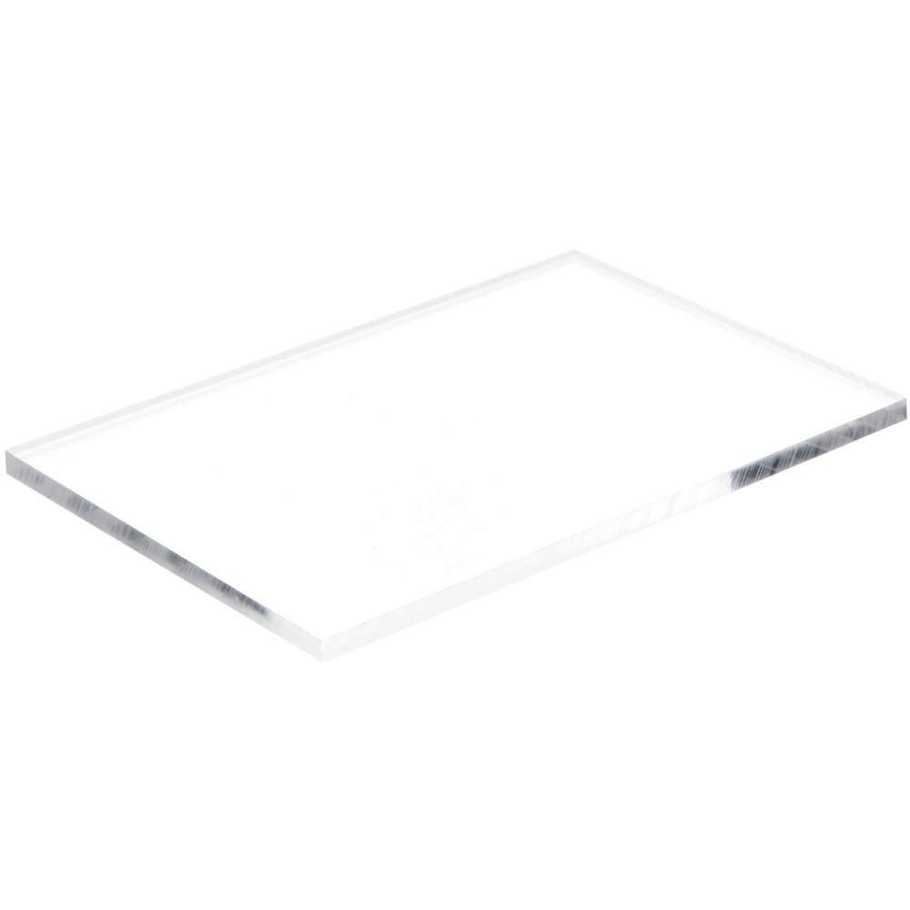 Plymor Clear Acrylic Rectangular Polished Edge Display Base, 6" W x 4" D x 0.25" H, Pack of 12
