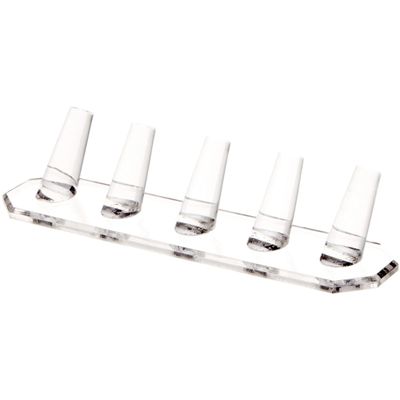 Plymor Clear Acrylic Ring Finger Display, Five, 8.25" W x 2.25" D x 1.75" H (3 Pack)
